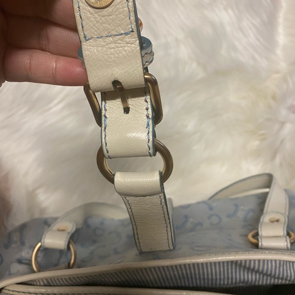 Authentic Celine Blue/White hobo Monogram Canvas and Leather Satchel - Picture 7 of 10